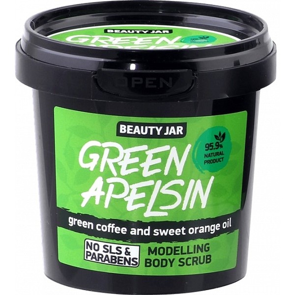 Beauty Jar GREEN ORANGE - modeliuojantis kūno šveitiklis 200 g